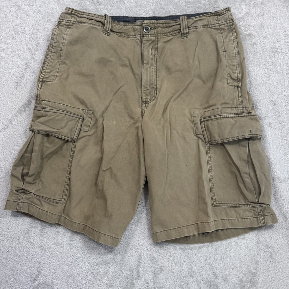 Old Navy Cargo Shorts Mens 34 Olive Green 100% Cotton Utility Casual 11 Inseam